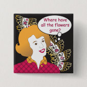 マジョンジョグことわざフラワーズピン 缶バッジ (正面)