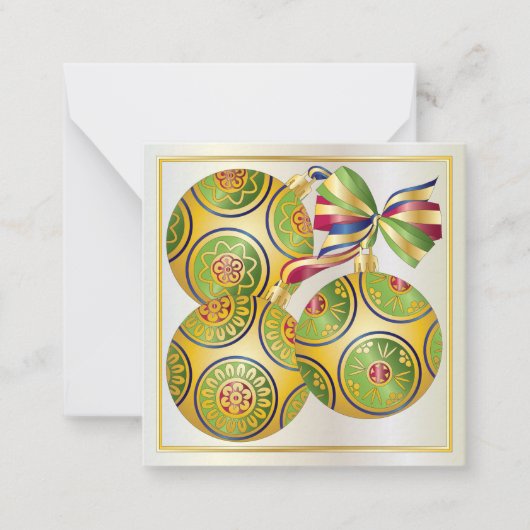 マジョンジョングクリスマスオーナメントスモールカード ノートカード (正面)