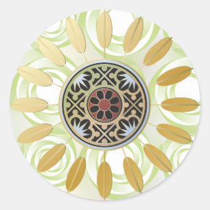 マジョンジョングスターバストドットステッカー ラウンドシール