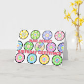 マジョンジョング誕生日ドット カード (黄色い花)