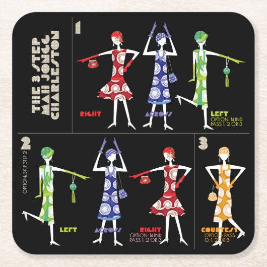 マジョンチャールストンコースター スクエアペーパーコースター (正面)