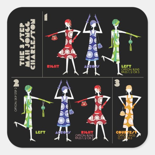 マジョンチャールストンステッカー スクエアシール (正面)