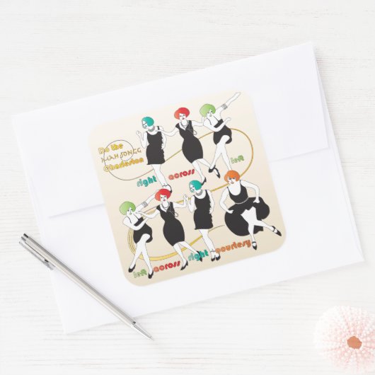 マジョンチャールストンダンサーのステッカー スクエアシール (封筒)