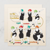 マジョンチャールストンダンサーのフラットカード 招待状 (正面/裏面)