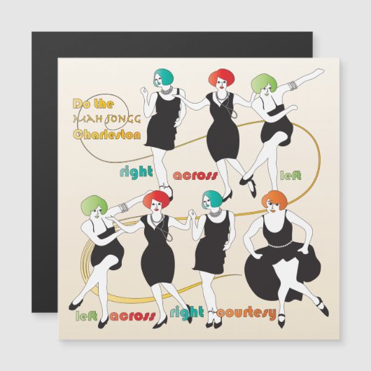 マジョンチャールストンダンサーのマグネットカード マグネット招待状 (正面/裏面)