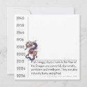 マジョンドラゴンイヤーのフラットカード 招待状 (裏面)