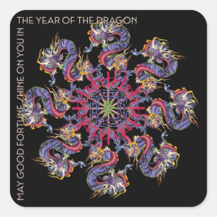 マジョンドラゴン年のシール スクエアシール