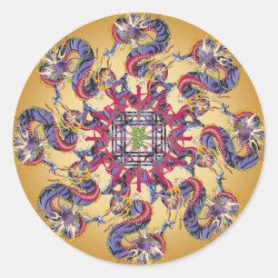 マジョンドラゴン年のシール ラウンドシール