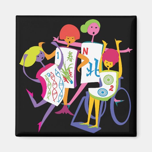 マジョンハッピーダンスブラックマグネット マグネット (正面)