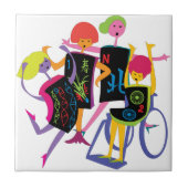 マジョンハッピーダンスホワイトタイル タイル (正面)