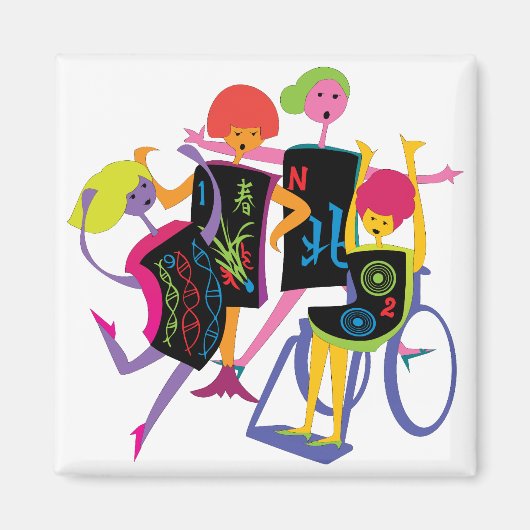 マジョンハッピーダンスホワイトマグネット マグネット (正面)