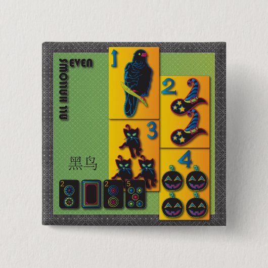 マジョンハロウィンボタン 缶バッジ (正面)