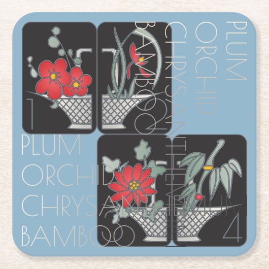 マジョンバスケットコースター スクエアペーパーコースター (正面)