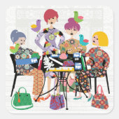 マジョンバードスティッカー スクエアシール (正面)