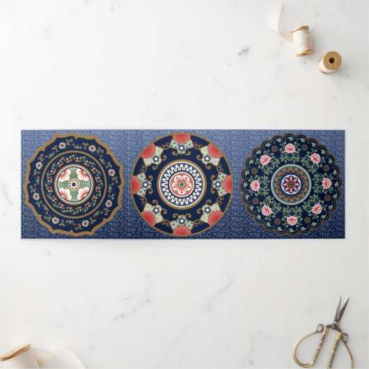 マジョンパターントリフォールドカード 三つ折りカード (外部)