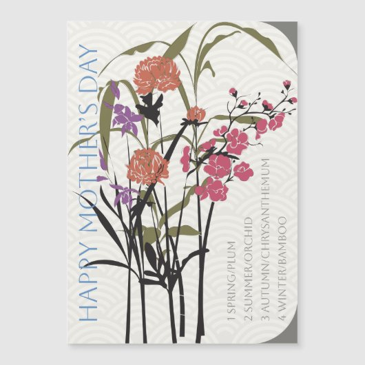 マジョンフラワーマザーズデイフラットマグネット (正面)