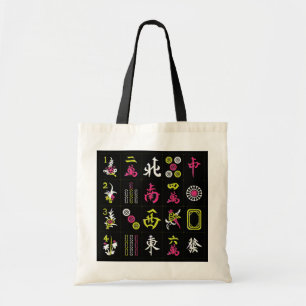マジョンブラック/明るい赤紫色/ライムバッグ トートバッグ