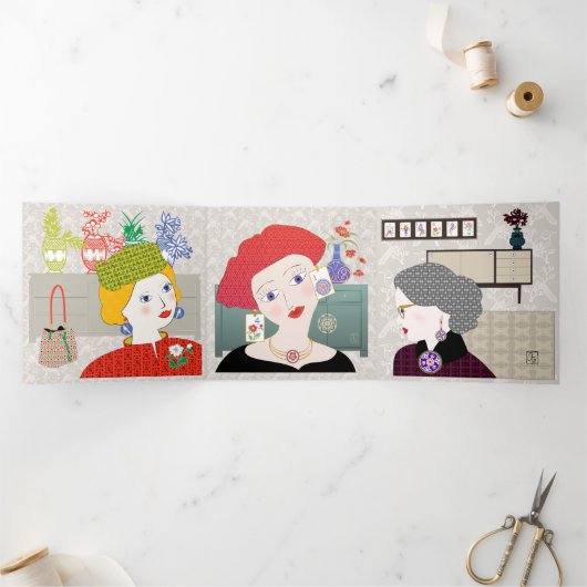 マジョンレディーストリフォールドカード 三つ折りカード (内部)