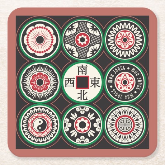 マジョンワンドットコインコースター スクエアペーパーコースター (正面)