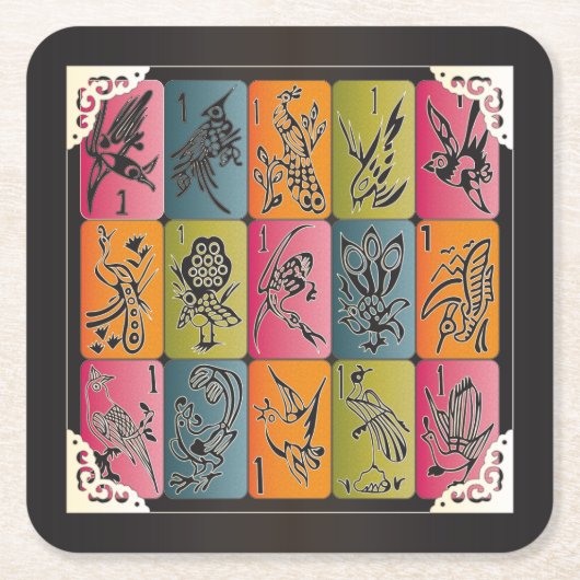 マジョンワンバムス スクエアペーパーコースター (正面)