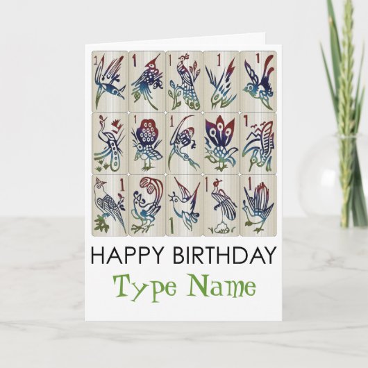 マジョンワンバムバード誕生日カード カード (正面)