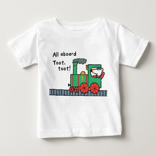 マジーが列車に乗る ベビーTシャツ (正面)