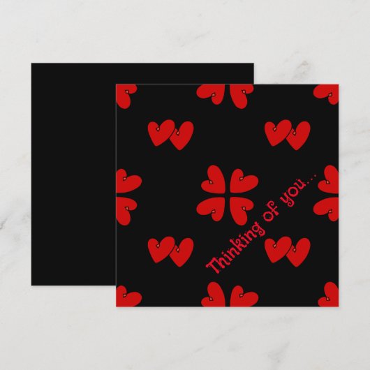マジーポドルの 赤いハート 黒地であなたを想う カード (正面/裏面)