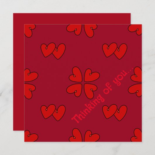 マジーポードルズ 赤いハート 赤い背景であなたを想う カード (正面/裏面)