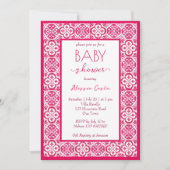 マジ地中海のコリカマゼンタタイル赤ちゃんシャワー 招待状 (正面)