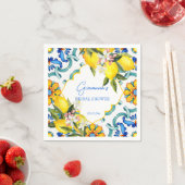 マジ地中海のリカ瓦レモンブライダルシャワー スタンダードカクテルナプキン (インサイチュ)