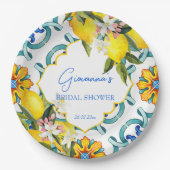 マジ地中海のリカ瓦レモンブライダルシャワー ペーパープレート (正面)