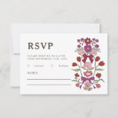 マジ素朴タン弓と花結婚の数 出欠カード (正面)