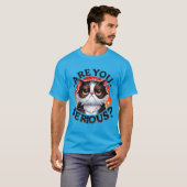 「マジ?」おもしろ猫 グランピーな判断力✨ Tシャツ (正面フル)