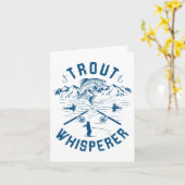 マスおもしろいフライ釣り誕生日クリスマスファーザー カード (黄色い花)