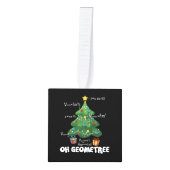 マスおもしろい先生クリスマスジオメトリツリー キューブオーナメント (正面)