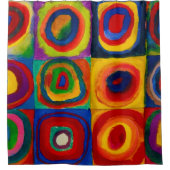 マスと円、抽象芸術、ワッシリー・カンディンスキー シャワーカーテン (正面)