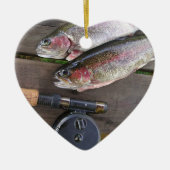 マスのはえの魚釣り セラミックオーナメント (正面)