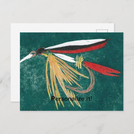 「マスのひれ」クラシックは釣りをし、釣りをする シーズンポストカード (正面/裏面)