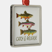 マスのキャッチとリリース メタルオーナメント (右)