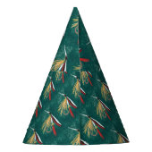 マスのヒレをグリーンにタイル張りのウェットフライ パーティーハット (裏面)