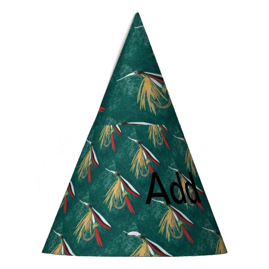 マスのヒレをグリーンにタイル張りのウェットフライ パーティーハット (左)