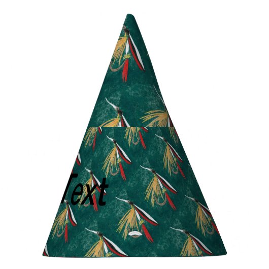 マスのヒレをグリーンにタイル張りのウェットフライ パーティーハット (右)