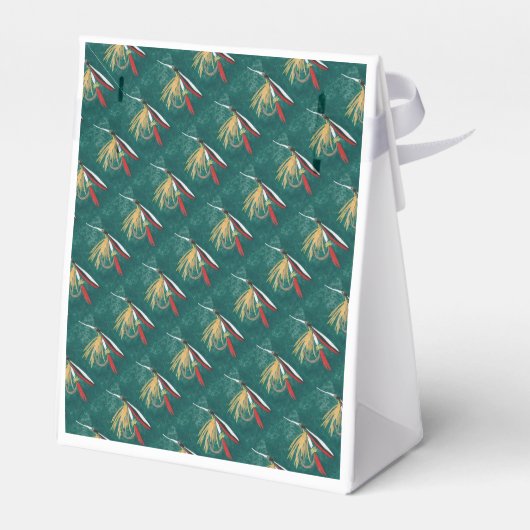 マスのヒレをグリーンにタイル張りのウェットフライ フェイバーボックス (裏面サイド)