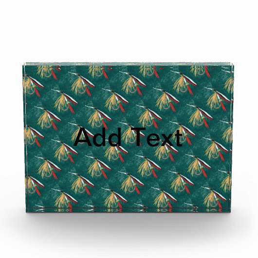 マスのヒレをグリーンにタイル張りのウェットフライ フォトブロック (正面)