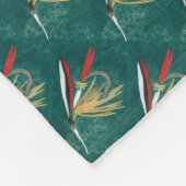 マスのヒレをグリーンにタイル張りのウェットフライ フリースブランケット (角)