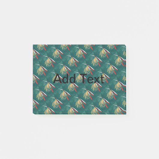 マスのヒレをグリーンにタイル張りのウェットフライ ポストイット (正面)