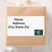 マスのヒレをグリーンにタイル張りのウェットフライ ラベル (インサイチュ)