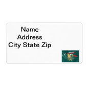 マスのヒレをグリーンにタイル張りのウェットフライ ラベル (正面)