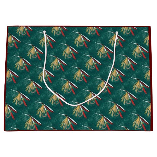 マスのヒレをグリーンにタイル張りのウェットフライ ラージペーパーバッグ (正面)