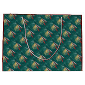 マスのヒレをグリーンにタイル張りのウェットフライ ラージペーパーバッグ (裏面)